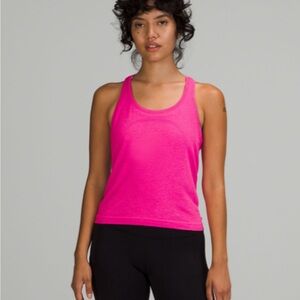 Lululemon swiftly tech tank race length in Pink Pow Pink